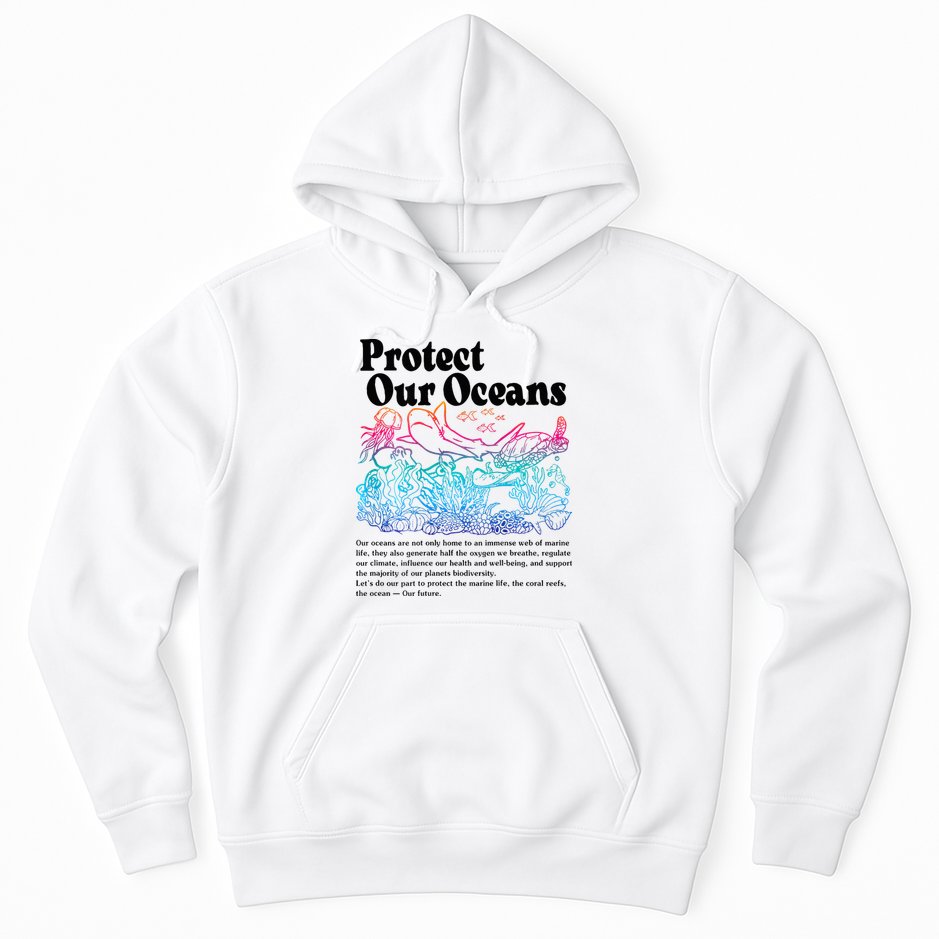 Protect Our Oceans Save Earth World Ocean Day 2024 On Back Hoodie
