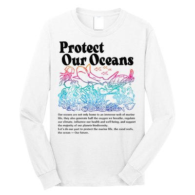 Protect Our Oceans Save Earth World Ocean Day 2024 On Back Long Sleeve Shirt