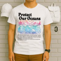 Protect Our Oceans Save Earth World Ocean Day 2024 On Back T-Shirt