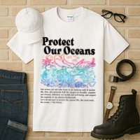 Protect Our Oceans Save Earth World Ocean Day 2024 On Back Tall T-Shirt