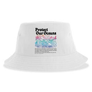 Protect Our Oceans Save Earth World Ocean Day 2024 On Back Sustainable Bucket Hat