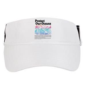 Protect Our Oceans Save Earth World Ocean Day 2024 On Back Adult Drive Performance Visor