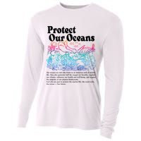 Protect Our Oceans Save Earth World Ocean Day 2024 On Back Cooling Performance Long Sleeve Crew