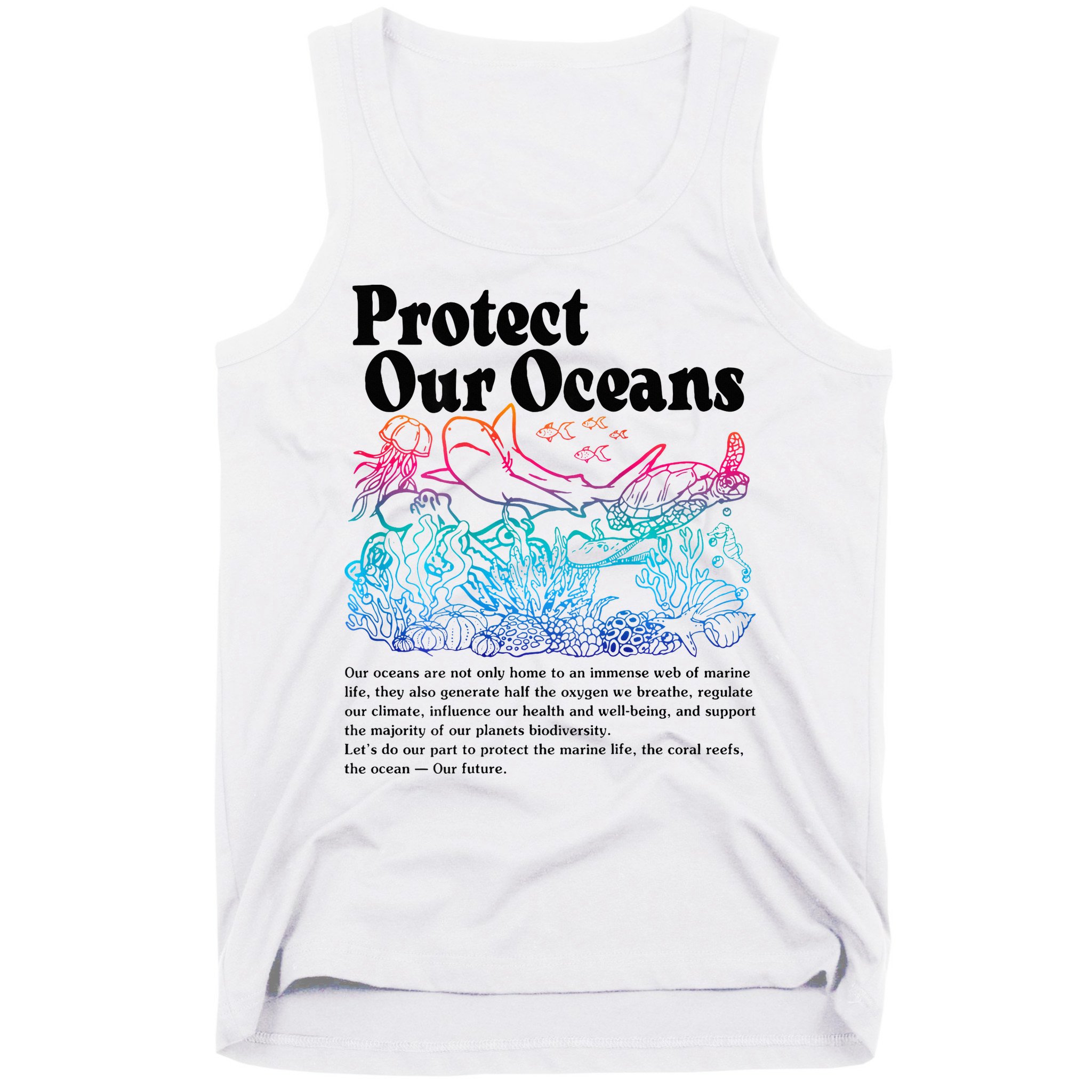 Protect Our Oceans Save Earth World Ocean Day 2024 On Back Tank Top