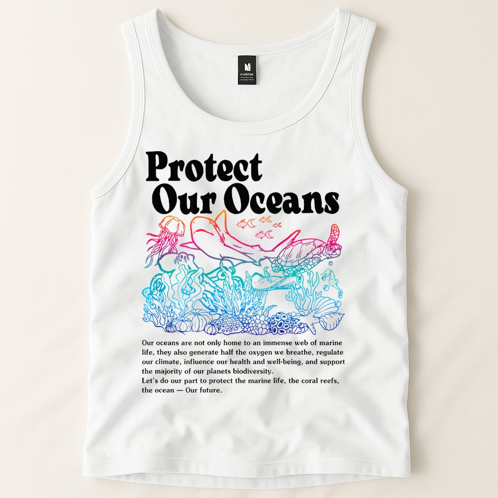Protect Our Oceans Save Earth World Ocean Day 2024 On Back Tank Top