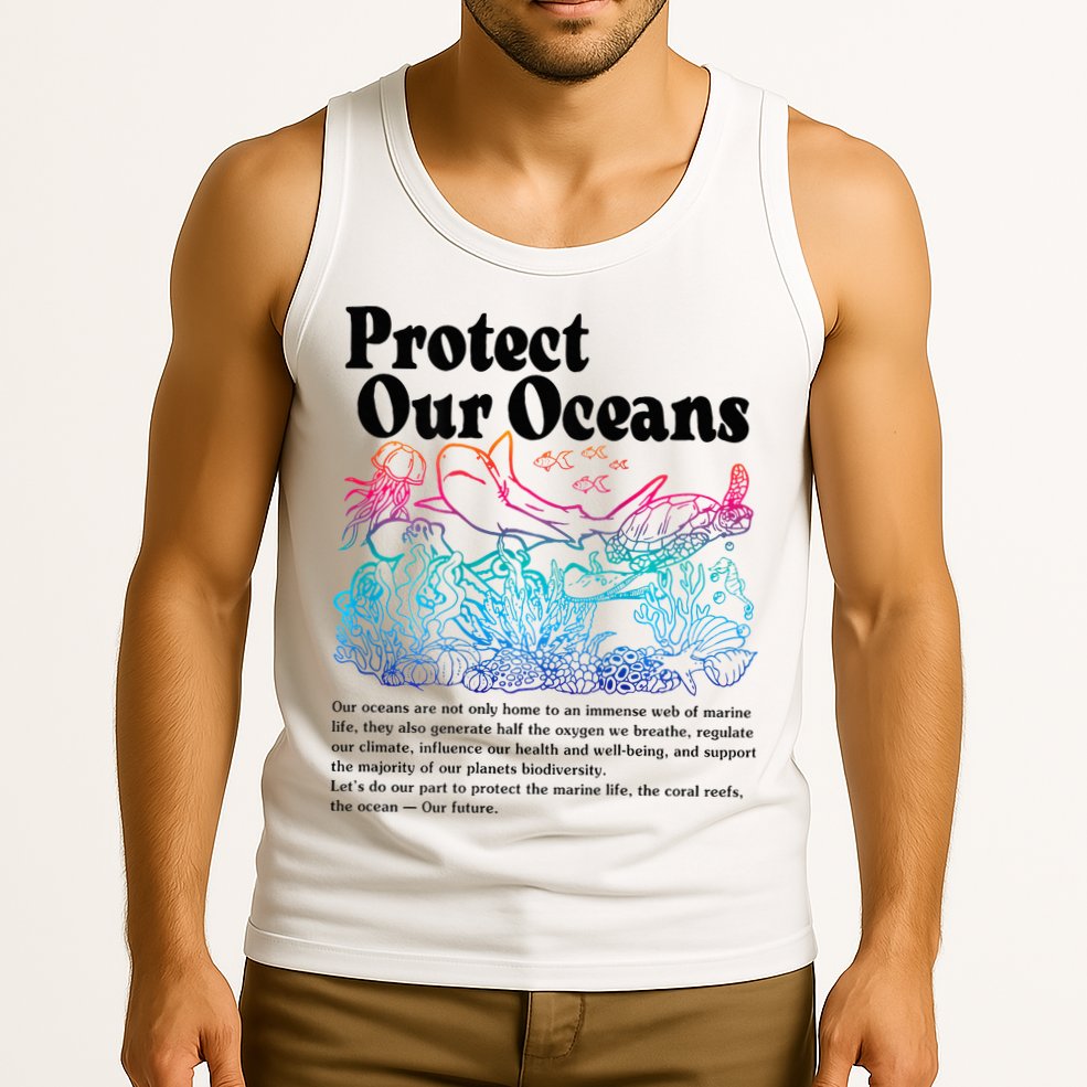 Protect Our Oceans Save Earth World Ocean Day 2024 On Back Tank Top