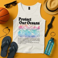 Protect Our Oceans Save Earth World Ocean Day 2024 On Back Tank Top