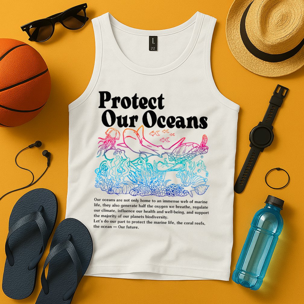 Protect Our Oceans Save Earth World Ocean Day 2024 On Back Tank Top