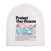 Protect Our Oceans Save Earth World Ocean Day 2024 On Back Short Acrylic Beanie