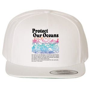 Protect Our Oceans Save Earth World Ocean Day 2024 On Back Wool Snapback Cap