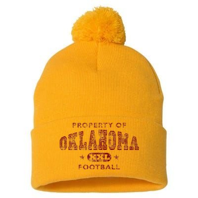 Property Of Oklahoma Football Pom Pom 12in Knit Beanie