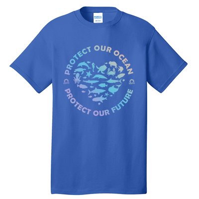 Protect Our Ocean Sea Animal Heart Earth Day Environt Gift Tall T-Shirt