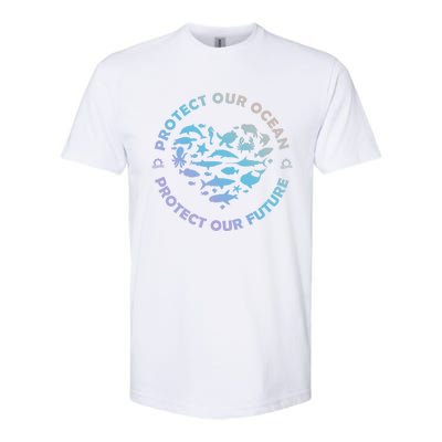 Protect Our Ocean Sea Animal Heart Earth Day Environt Gift Softstyle® CVC T-Shirt