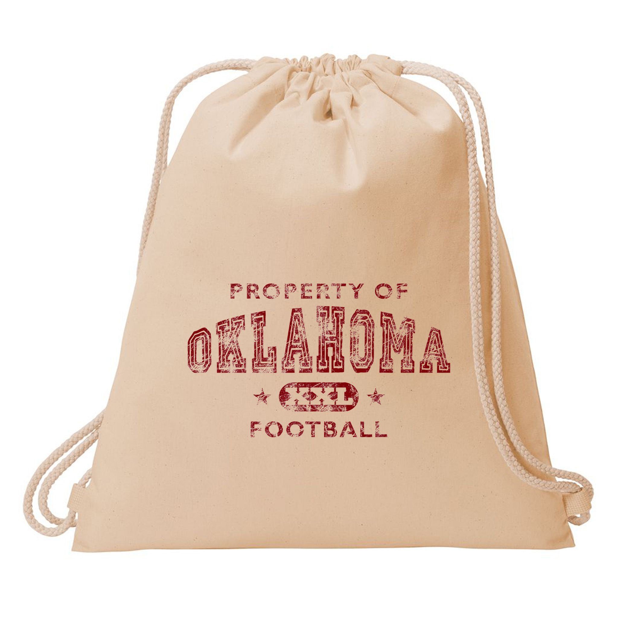 Property Of Oklahoma Football Xxl Drawstring Bag