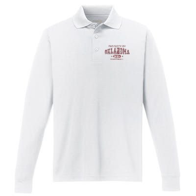 Property Of Oklahoma Football Xxl Performance Long Sleeve Polo