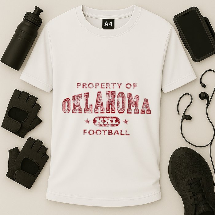 Property Of Oklahoma Football Xxl Cooling Performance Crew T-Shirt