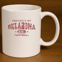Property Of Oklahoma Football Xxl 11oz C Handle Ceramic Mug