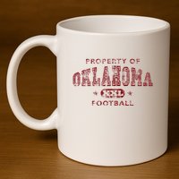 Property Of Oklahoma Football Xxl 11oz C Handle Ceramic Mug