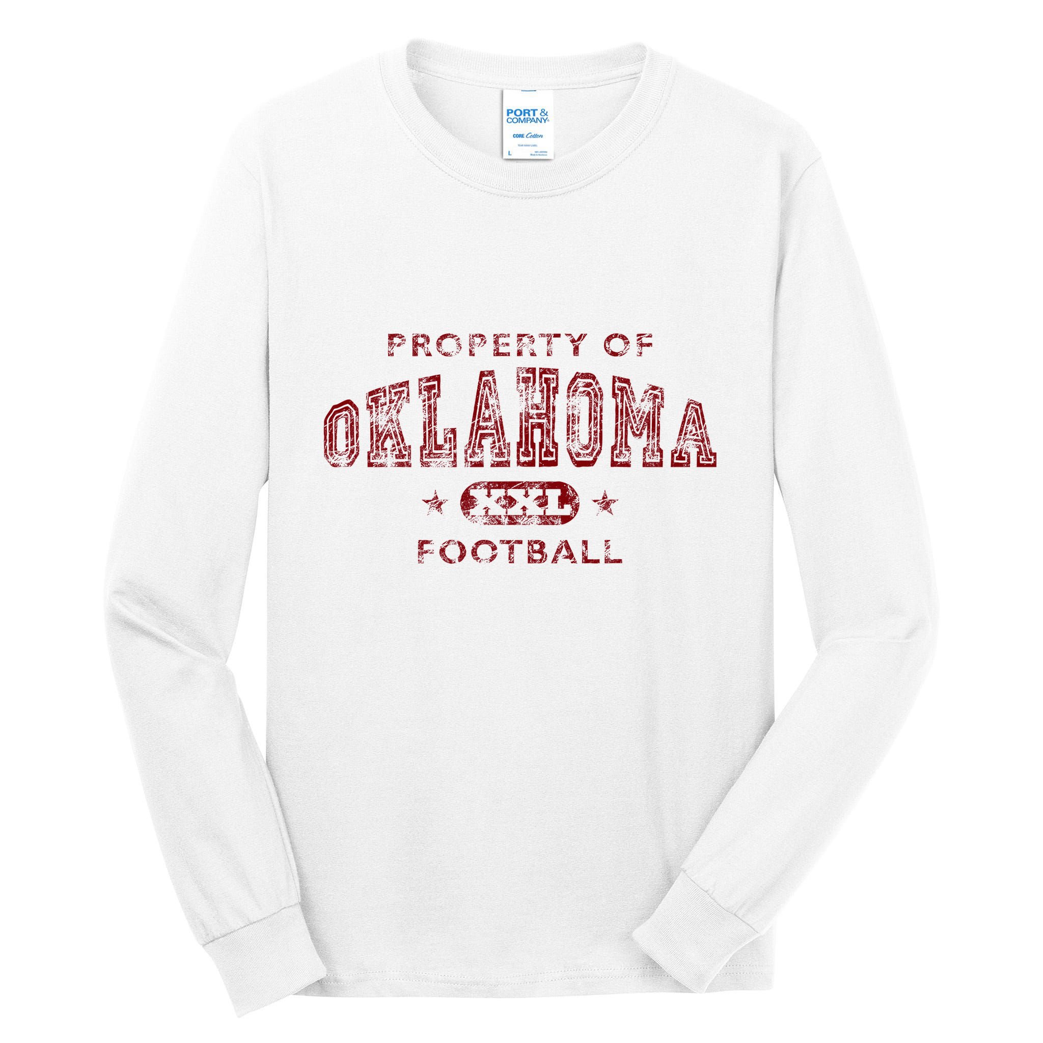 Property Of Oklahoma Football Xxl Tall Long Sleeve T-Shirt