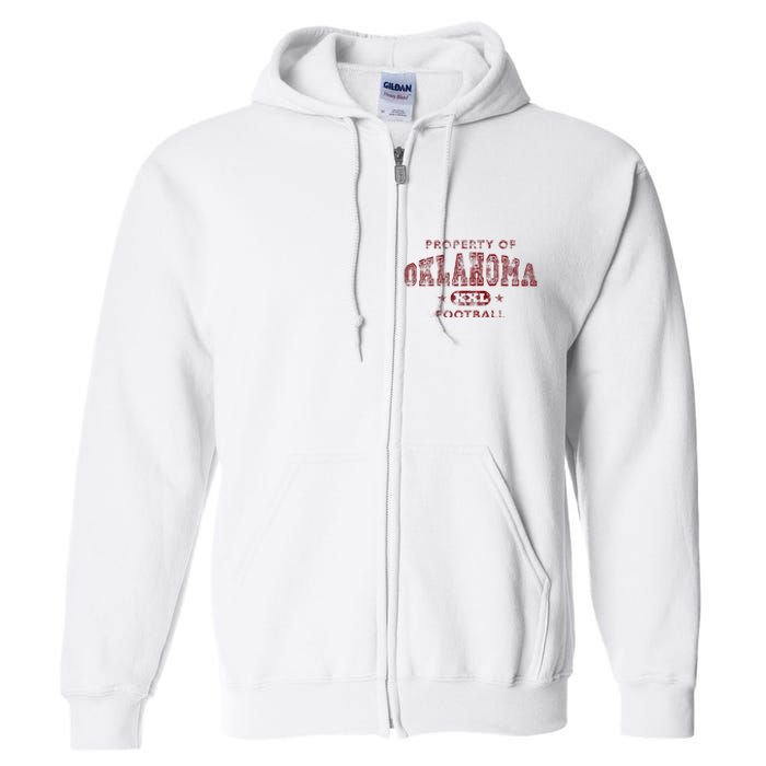 Property Of Oklahoma Football Xxl Full Zip Hoodie