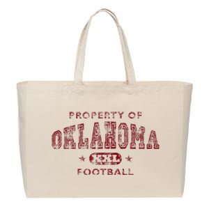 Property Of Oklahoma Football Xxl Cotton Canvas Jumbo Tote