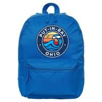 Putinbay Ohio Oh Vintage Nautical Waves 16 in Basic Backpack