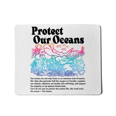 Protect Our Oceans Save Earth World Ocean Day Mousepad