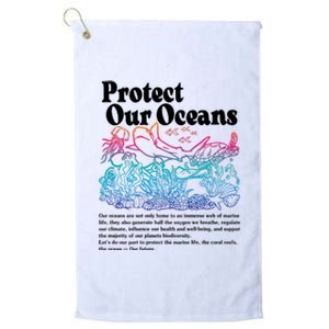 Protect Our Oceans Save Earth World Ocean Day Platinum Collection Golf Towel