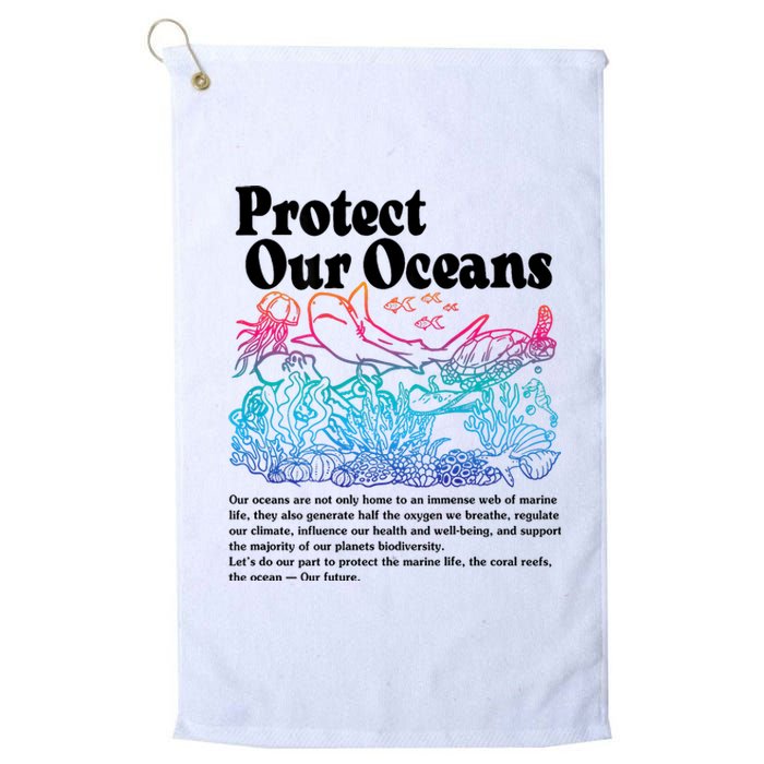 Protect Our Oceans Save Earth World Ocean Day Platinum Collection Golf Towel