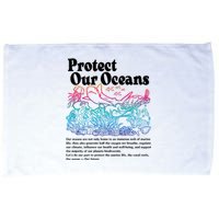 Protect Our Oceans Save Earth World Ocean Day Microfiber Hand Towel