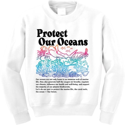 Protect Our Oceans Save Earth World Ocean Day Kids Sweatshirt