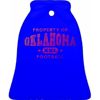 Property Of Oklahoma Football Xxl Gift Ceramic Bell Ornament