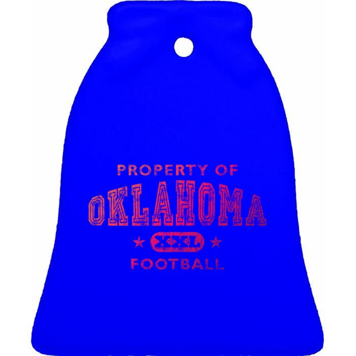 Property Of Oklahoma Football Xxl Gift Ceramic Bell Ornament