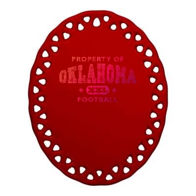 Property Of Oklahoma Football Xxl Gift Ceramic Oval Ornament