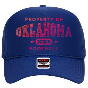 Property Of Oklahoma Football Xxl Gift High Crown Mesh Back Trucker Hat