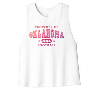 Property Of Oklahoma Football Xxl Gift Women's Racerback Cropped Tank