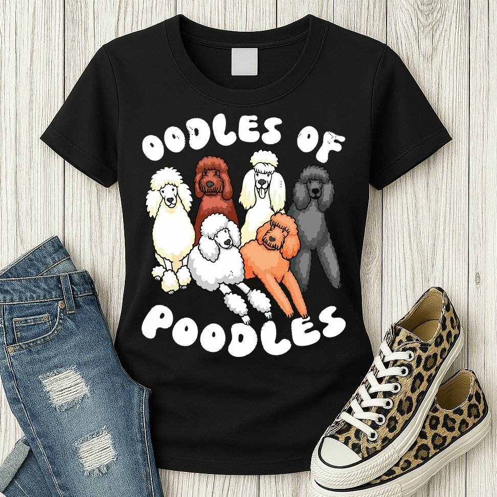 Poodle Oodles Of Poodles Poodle Lover Womens T-Shirt