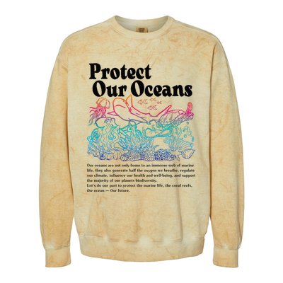 Protect Our Oceans Save Earth World Ocean Day Colorblast Crewneck Sweatshirt