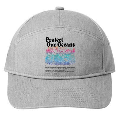 Protect Our Oceans Save Earth World Ocean Day 7-Panel Snapback Hat