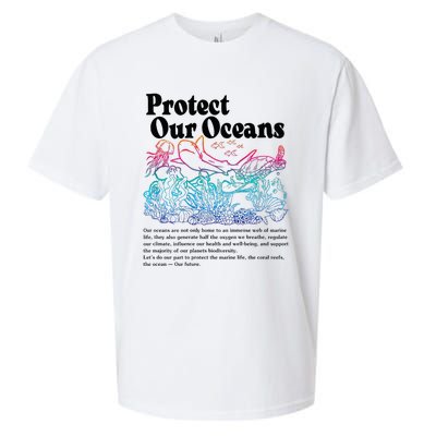 Protect Our Oceans Save Earth World Ocean Day Sueded Cloud Jersey T-Shirt