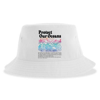 Protect Our Oceans Save Earth World Ocean Day Sustainable Bucket Hat