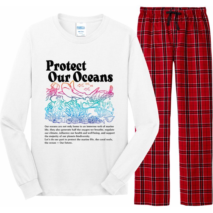 Protect Our Oceans Save Earth World Ocean Day Long Sleeve Pajama Set