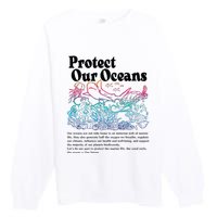 Protect Our Oceans Save Earth World Ocean Day Premium Crewneck Sweatshirt