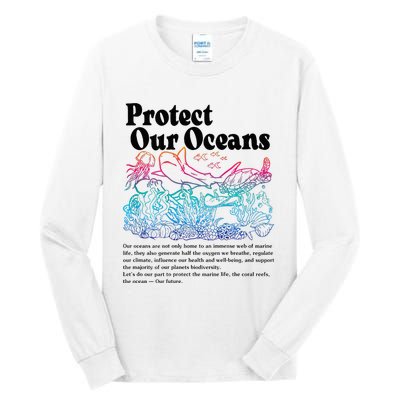 Protect Our Oceans Save Earth World Ocean Day Tall Long Sleeve T-Shirt