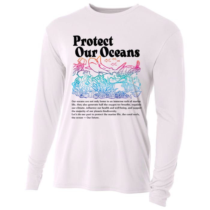 Protect Our Oceans Save Earth World Ocean Day Cooling Performance Long Sleeve Crew