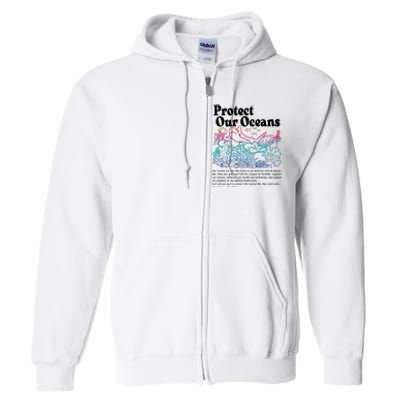 Protect Our Oceans Save Earth World Ocean Day Full Zip Hoodie