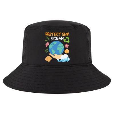 Protect Our Ocean Earth Day Design Gift Cool Comfort Performance Bucket Hat