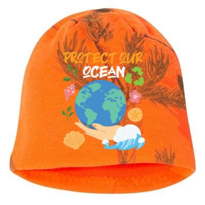 Protect Our Ocean Earth Day Design Gift Kati - Camo Knit Beanie