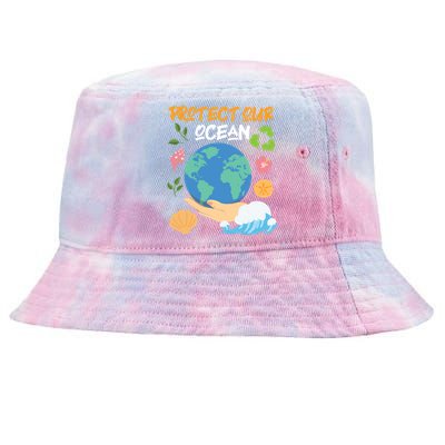 Protect Our Ocean Earth Day Design Gift Tie-Dyed Bucket Hat