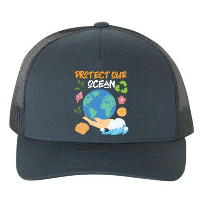 Protect Our Ocean Earth Day Design Gift Yupoong Adult 5-Panel Trucker Hat